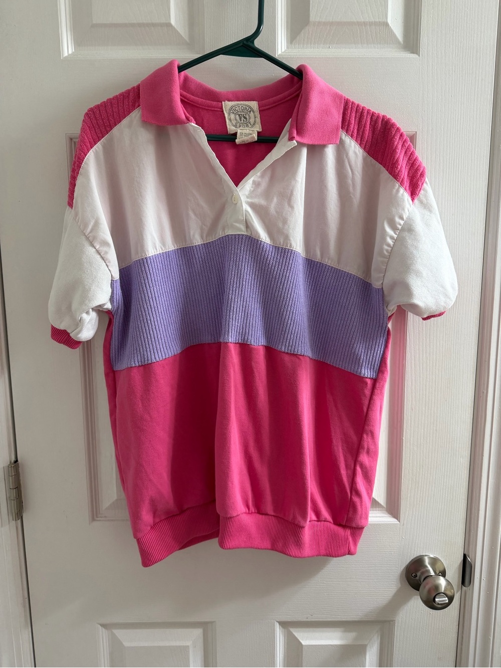 Vintage Victoria Secret VS Sport 80s 90s Short Sleeve Sweatshirt Large L